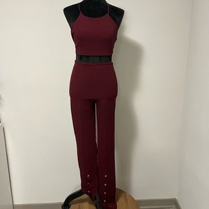 Blue Blush Two Piece Burgundy Set